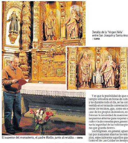 Roban la 'Virgen Niña', una talla del siglo XVIII, del Santuario de Las Caldas de Besaya
