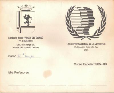 CURSO ESCOLAR 1985-1986